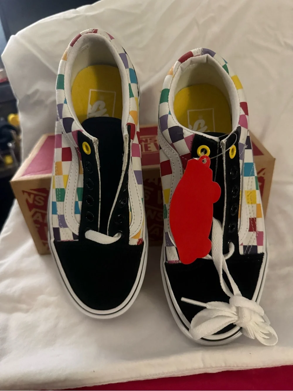 Vans Old Skool Checkerboard Rainbow - Black & White with Multicolor
